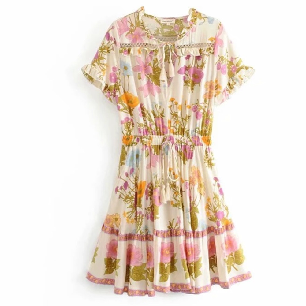 Wild Bloom Mini PlayDress Gypsy Floral Ruffle M Tunic wildflower free spirit